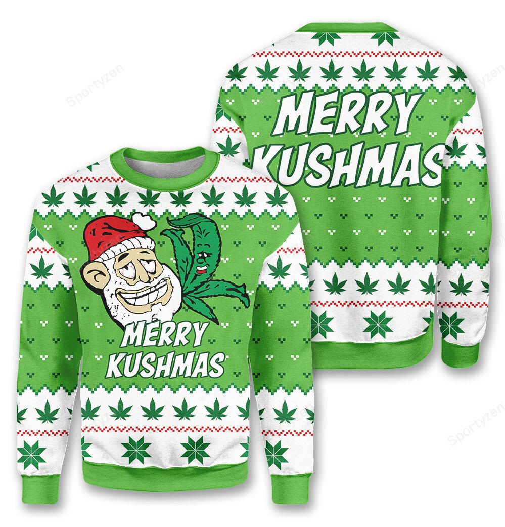 Merry Kushmas 3D Christmas Sweater - Holiday Gift product image 2