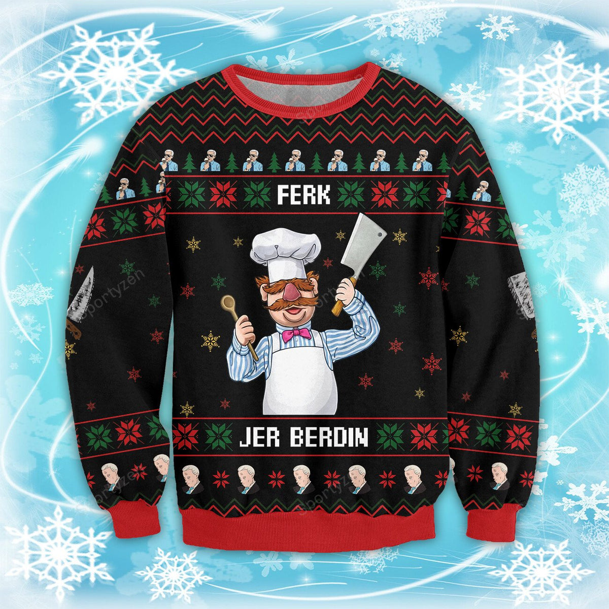 Ferk jer berdin chef 3D Christmas Sweater - Holiday Gift product image