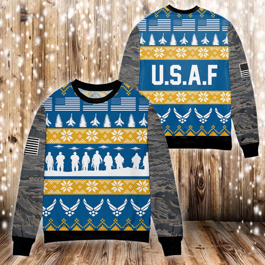 US AF air force 3D Christmas Sweater - Holiday Gift product image