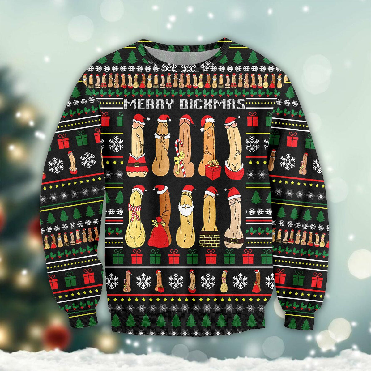 Naughty merry dickmas 3D Christmas Sweater - Holiday Gift product image