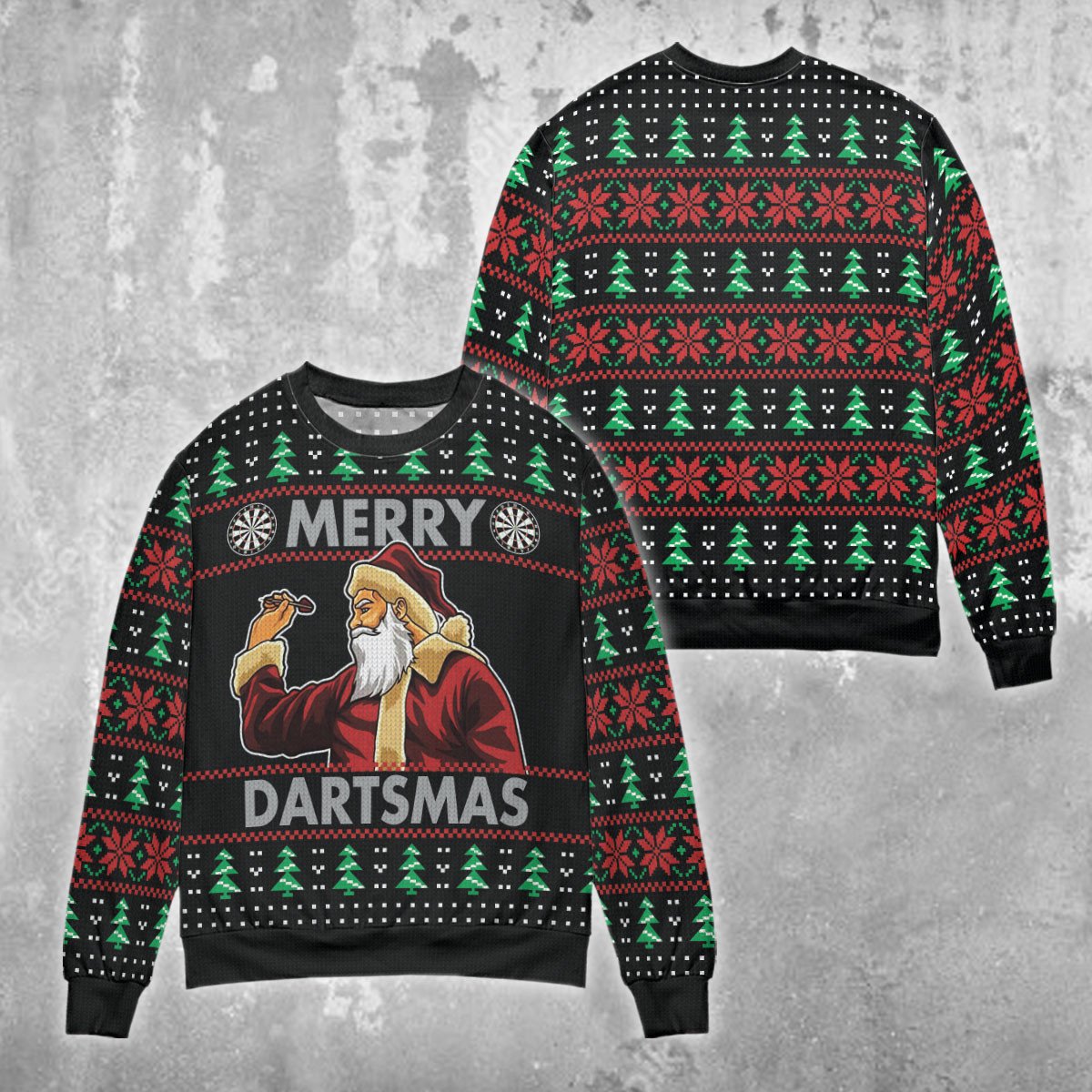 Merry Dartsmas Santa Claus playing darts 3D Christmas Sweater - Holiday Gift product image