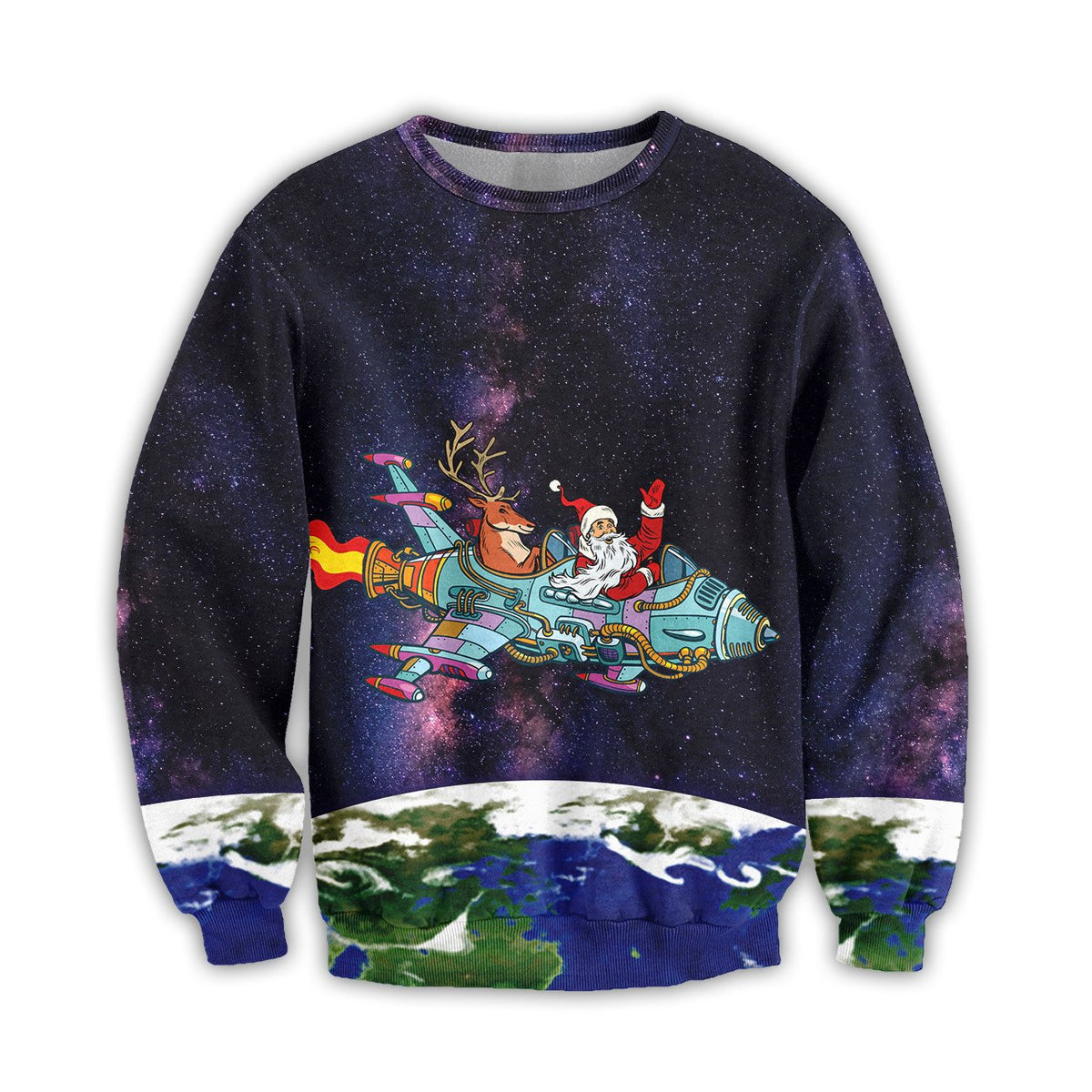 Santa in the space 3D Christmas Sweater - Holiday Gift product image