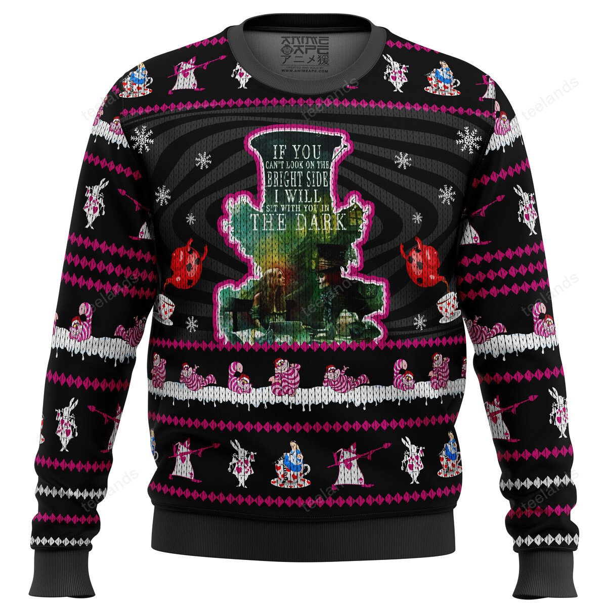 Mad hatter alice in wonderland 3D Christmas Sweater - Holiday Gift product image