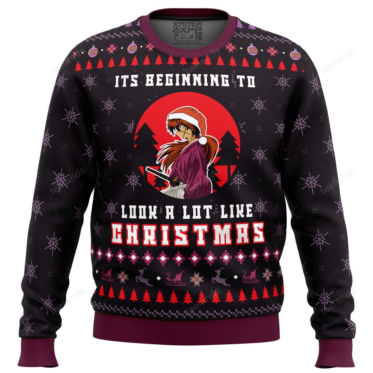 Samurai X its beginning to look a lot like 3D Christmas Sweater - Holiday Gift product image