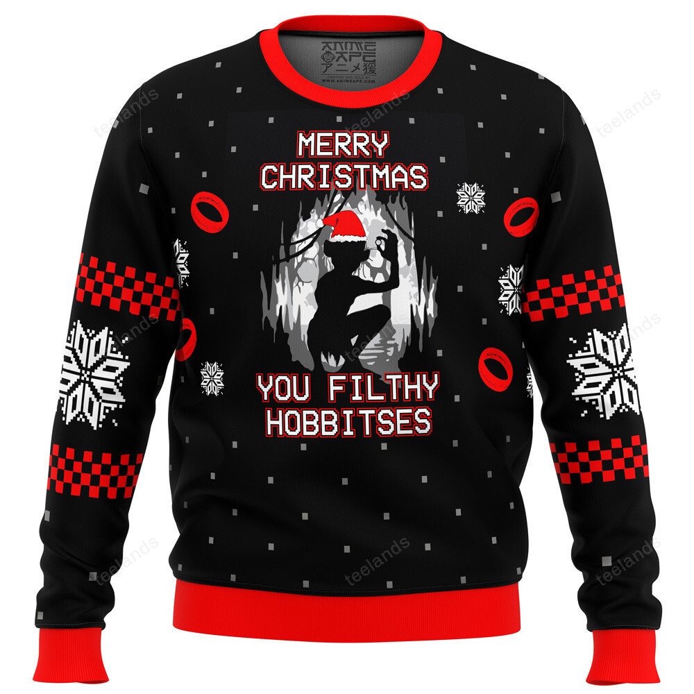 Merry Christmas you filthy hobbitses 3D Christmas Sweater - Holiday Gift product image