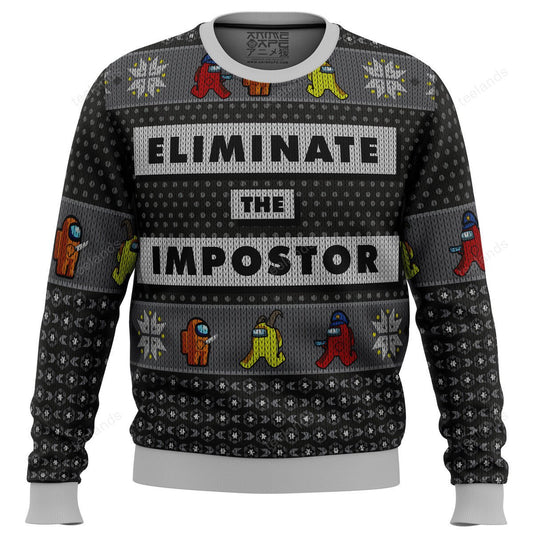 Among Us eliminate the impostor 3D Christmas Sweater - Holiday Gift product image