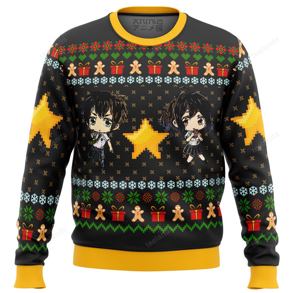Ghibli Ponyo loves ham 3D Christmas Sweater - Holiday Gift product image 5