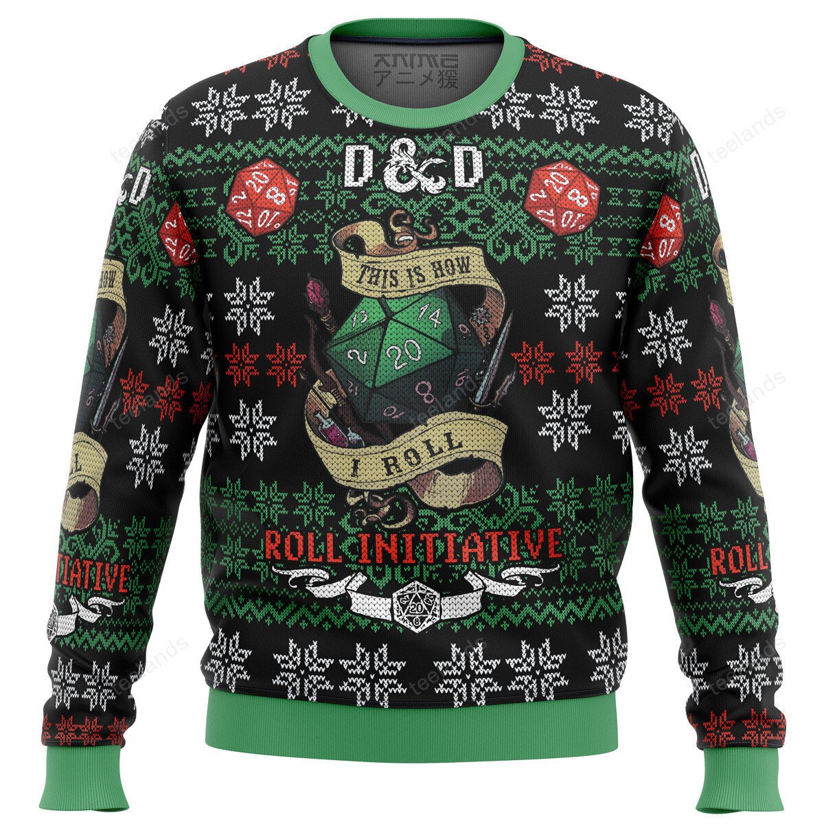 Roll initiative Dungeons and Dragons 3D Christmas Sweater - Holiday Gift product image