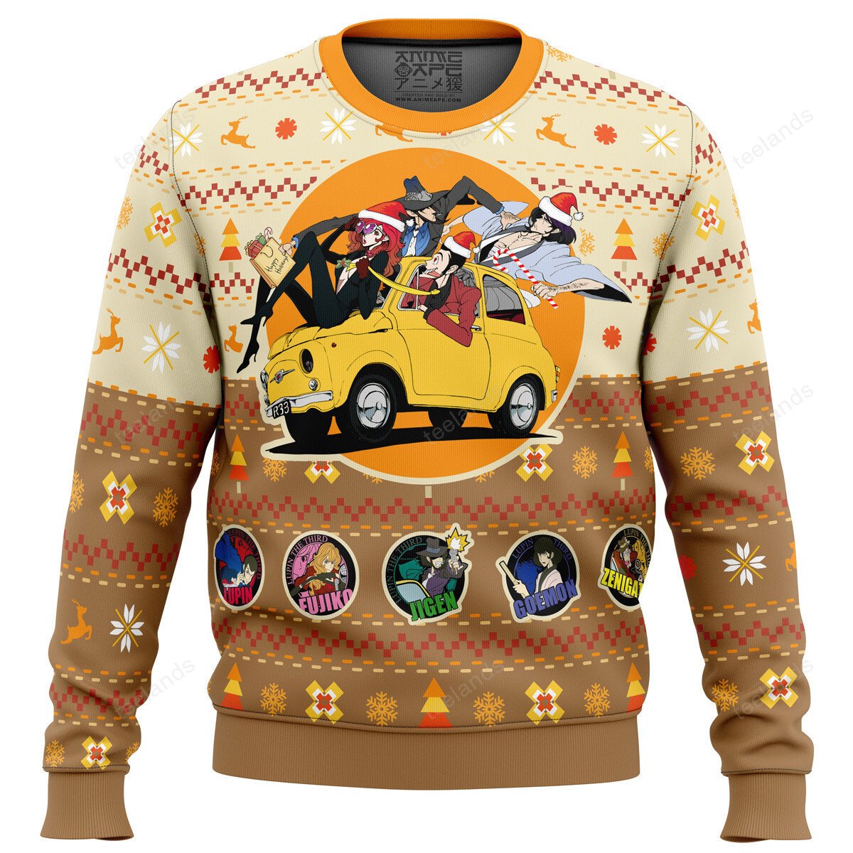 Lupin the 3rd happy trip 3D Christmas Sweater - Holiday Gift product image