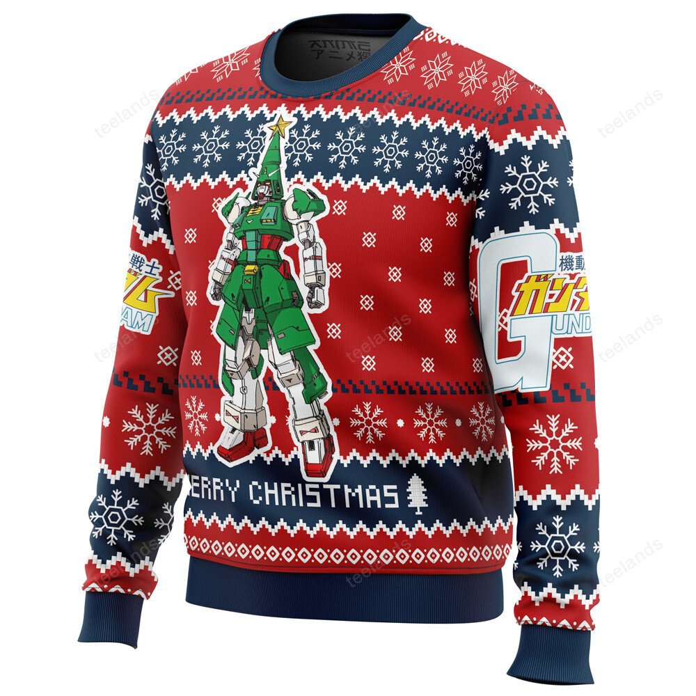 Xmas tree gundam 3D Ugly Christmas Sweater - Holiday Gift product image 2