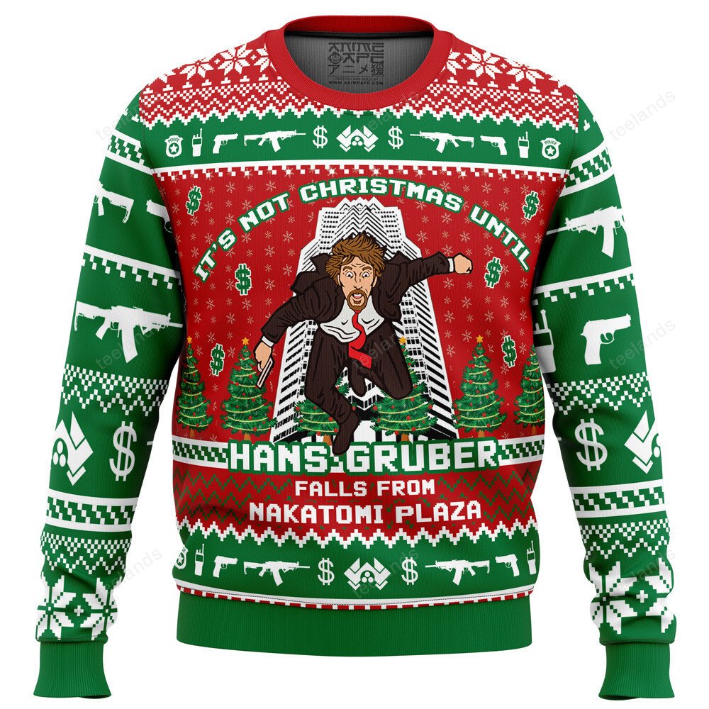 It’s not Christmas until hans gruber falls from Nakatomi 3D Christmas Sweater - Holiday Gift product image