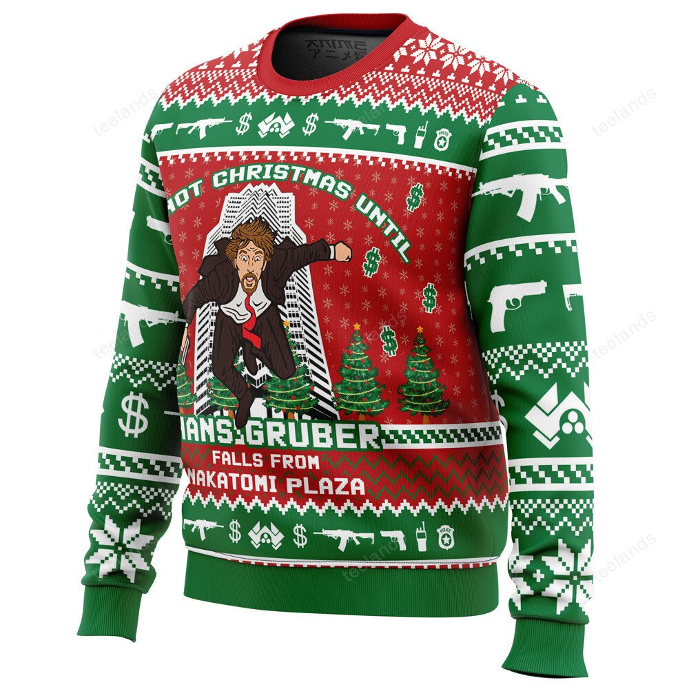 It’s not Christmas until hans gruber falls from Nakatomi 3D Christmas Sweater - Holiday Gift product image 2