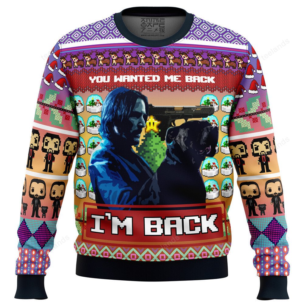 John Wick you wanted me back i’m back 3D Christmas Sweater - Holiday Gift product image