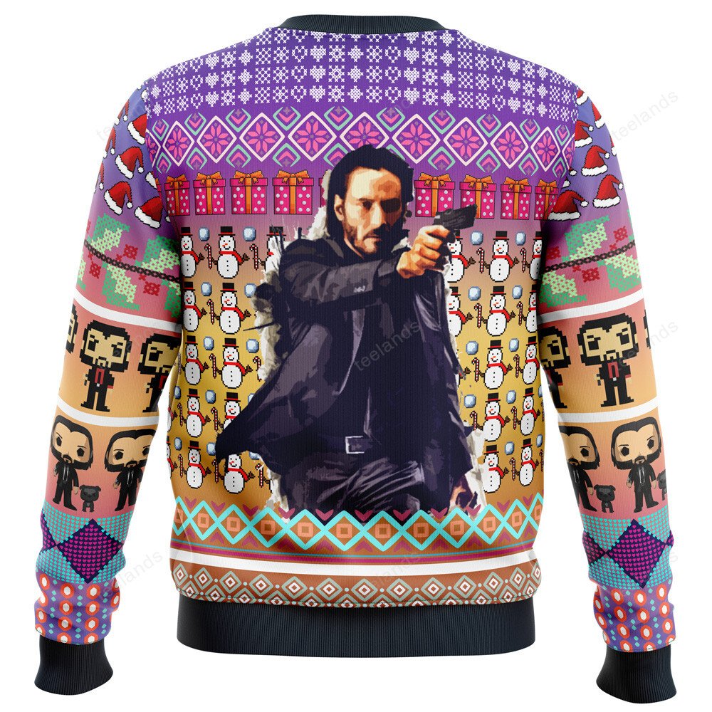 John Wick you wanted me back i’m back 3D Christmas Sweater - Holiday Gift product image 4
