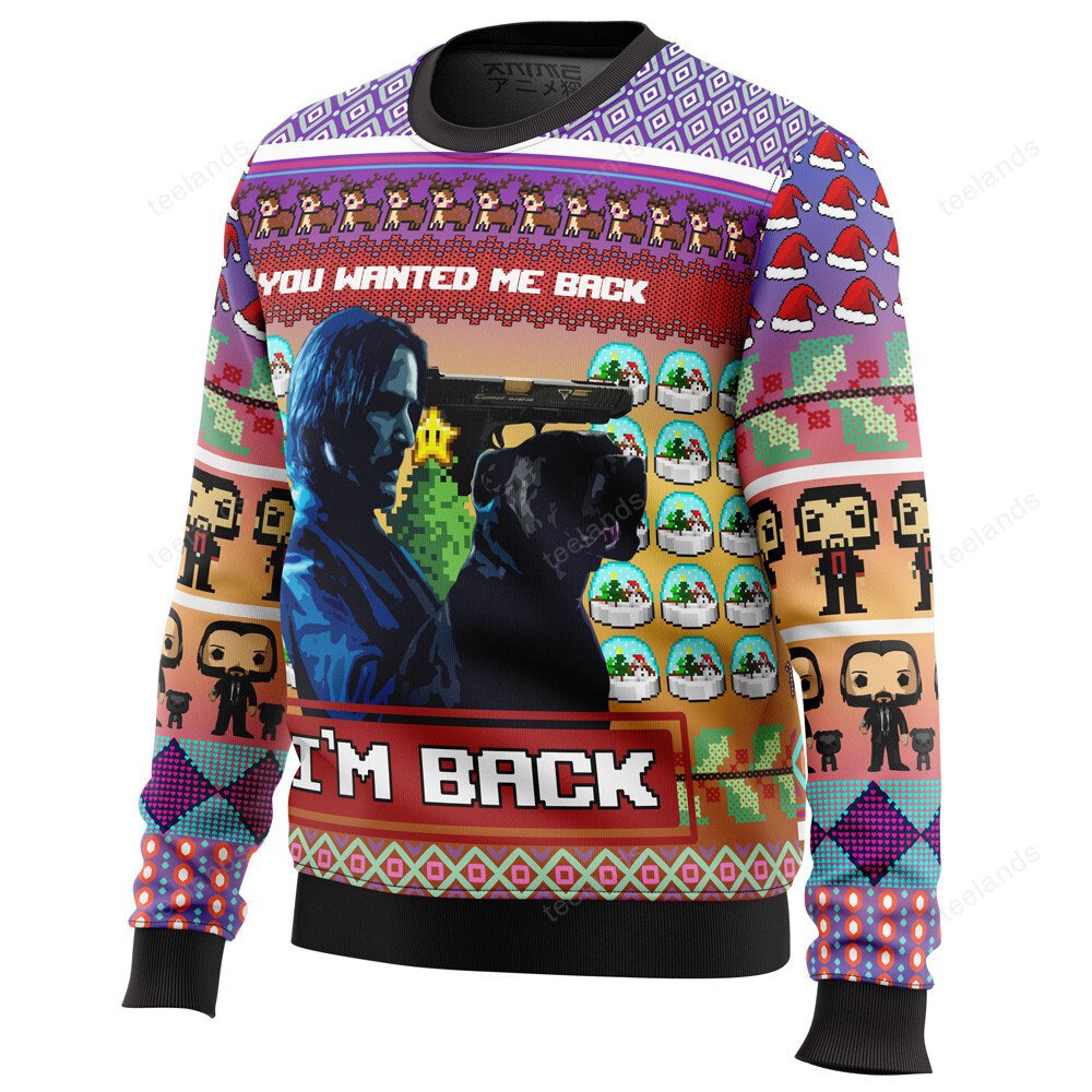 John Wick you wanted me back i’m back 3D Christmas Sweater - Holiday Gift product image 2