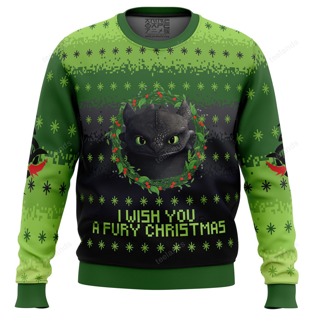 Toothless i wish you a fury 3D Christmas Sweater - Holiday Gift product image