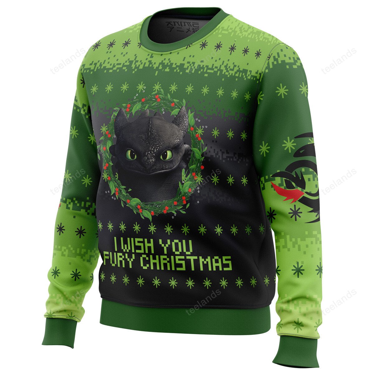 Toothless i wish you a fury 3D Christmas Sweater - Holiday Gift product image 2