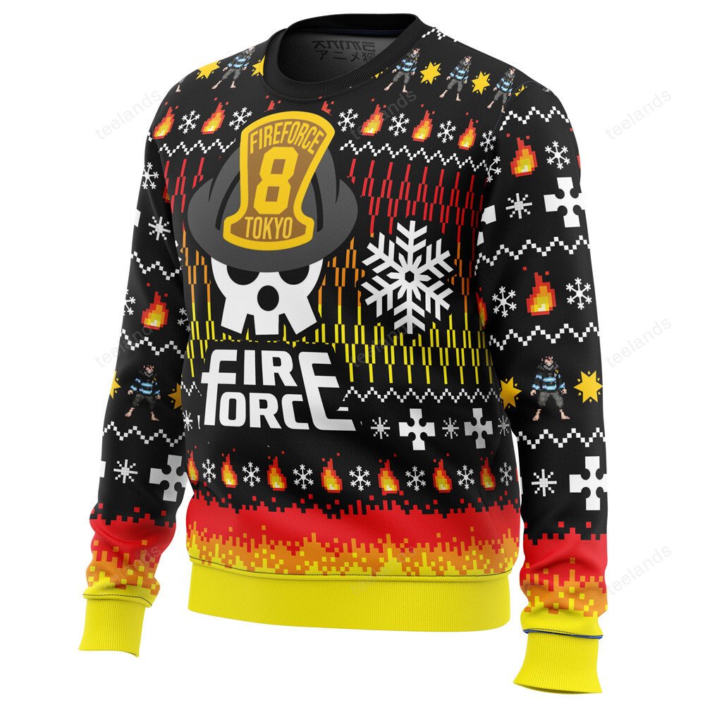 Fire force 3D Ugly Christmas Sweater - Holiday Gift product image 2