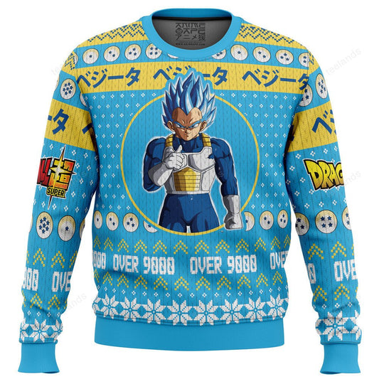 Vegeta over 9000 3D Christmas Sweater - Holiday Gift product image