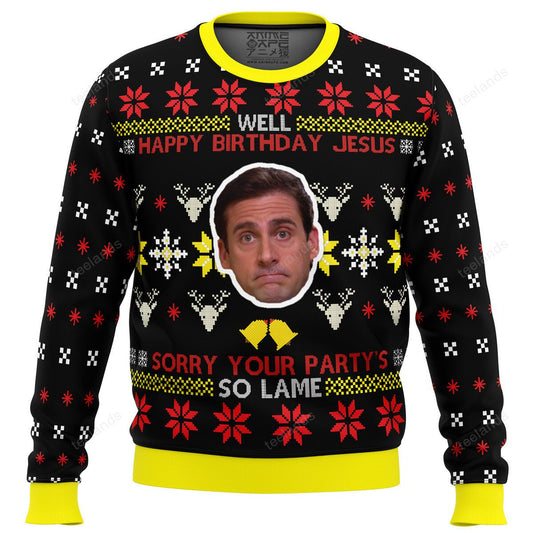 Well happy birthday Jesus sorry your party’s so lame 3D Christmas Sweater - Holiday Gift product image