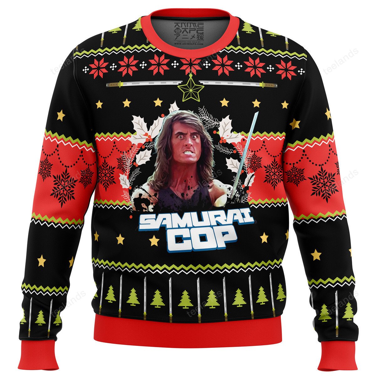 Samurai Cop 3D Christmas Sweater - Holiday Gift product image