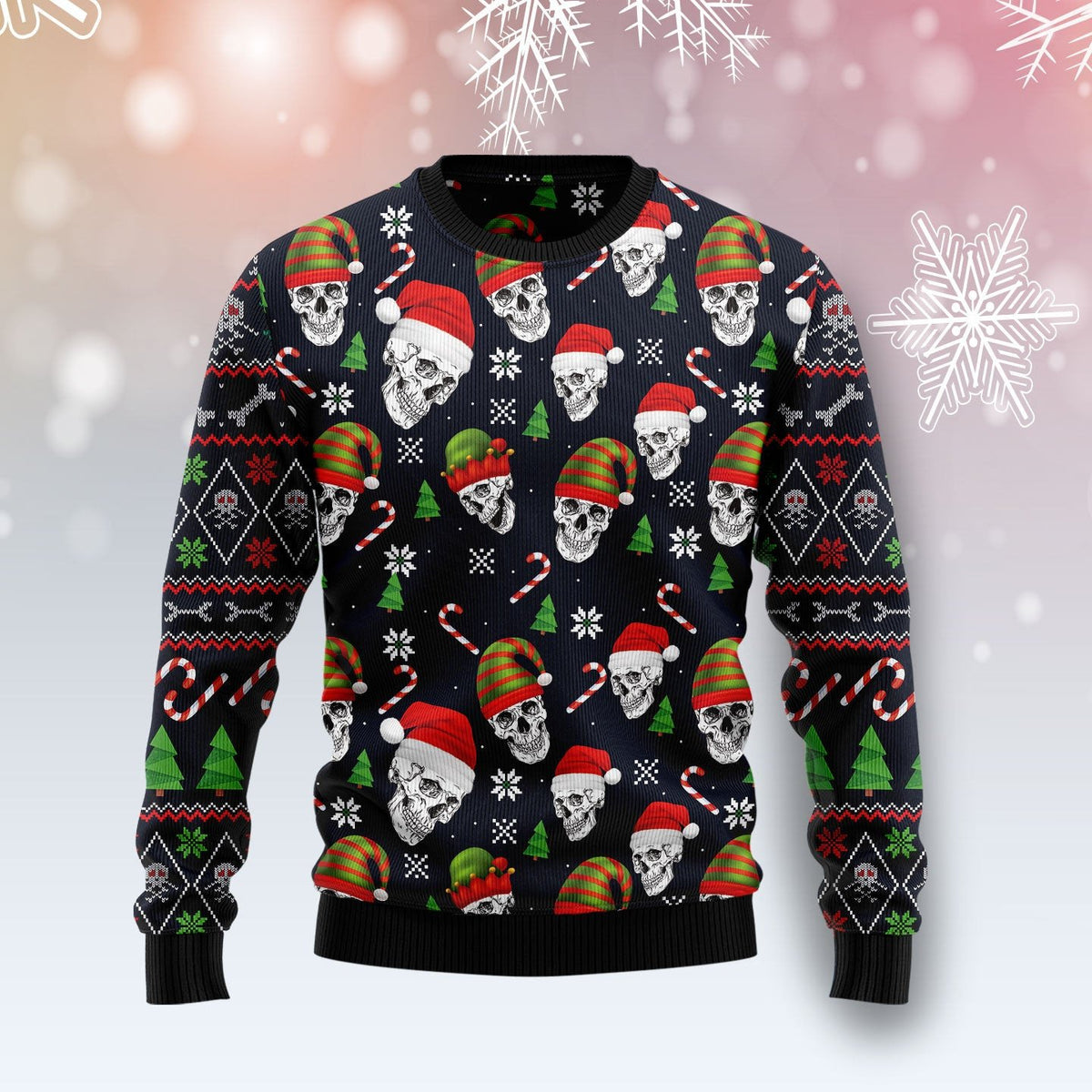 Skull face 3D Christmas Sweater - Holiday Gift product image
