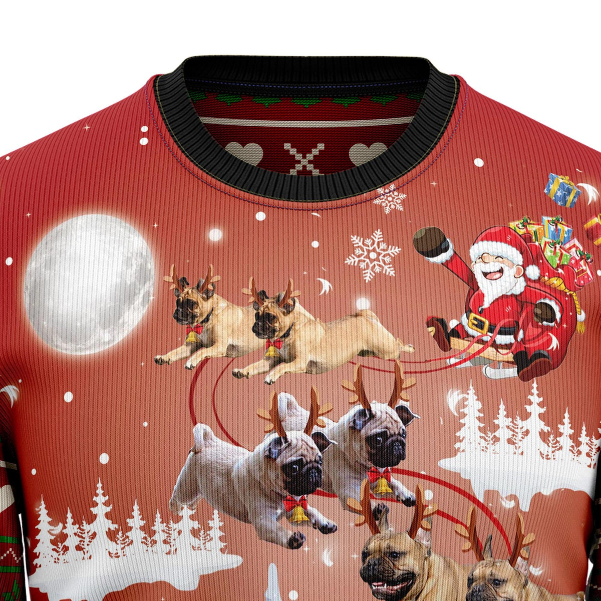 Pug reindeer 3D Christmas Sweater - Holiday Gift product image 2