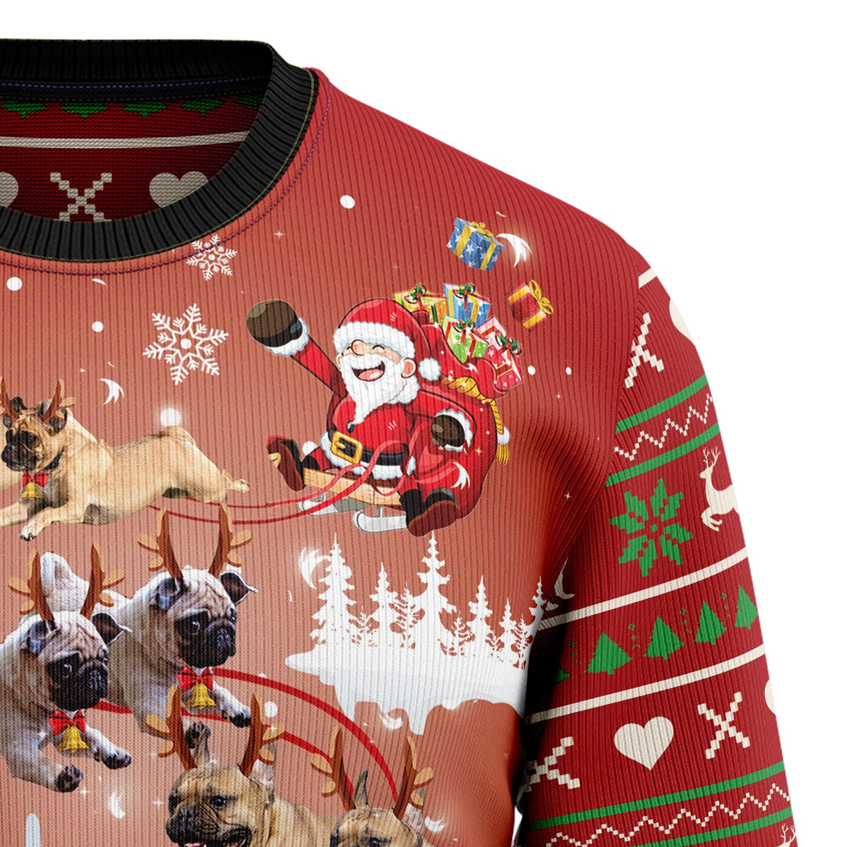 Pug reindeer 3D Christmas Sweater - Holiday Gift product image 3