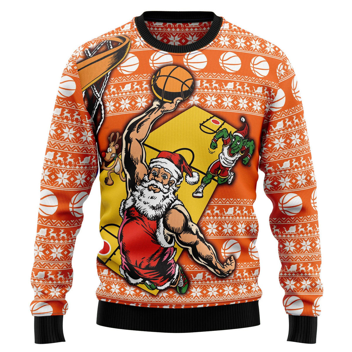Santa basketball 3D Christmas Sweater - Holiday Gift product image