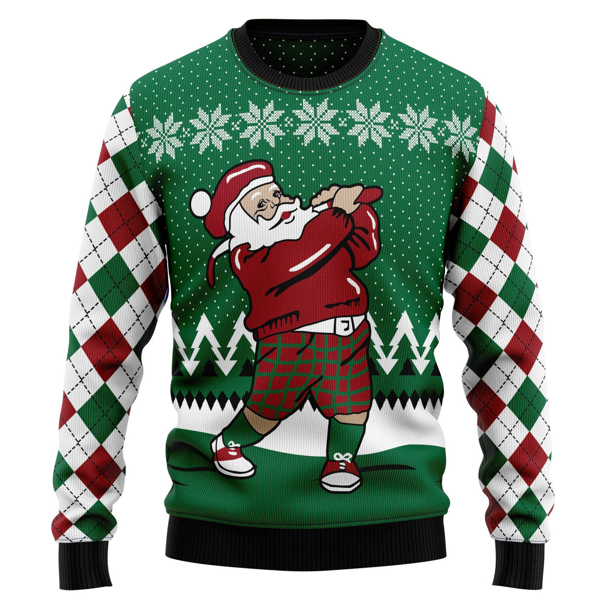 Golfer Santa 3D Christmas Sweater - Holiday Gift product image