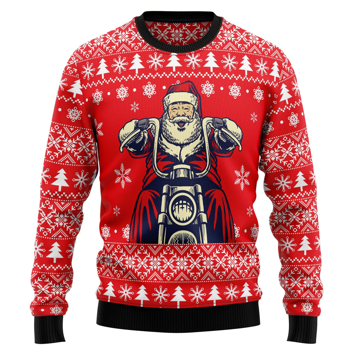 Santa Claus ride a motorcycle 3D Christmas Sweater - Holiday Gift product image