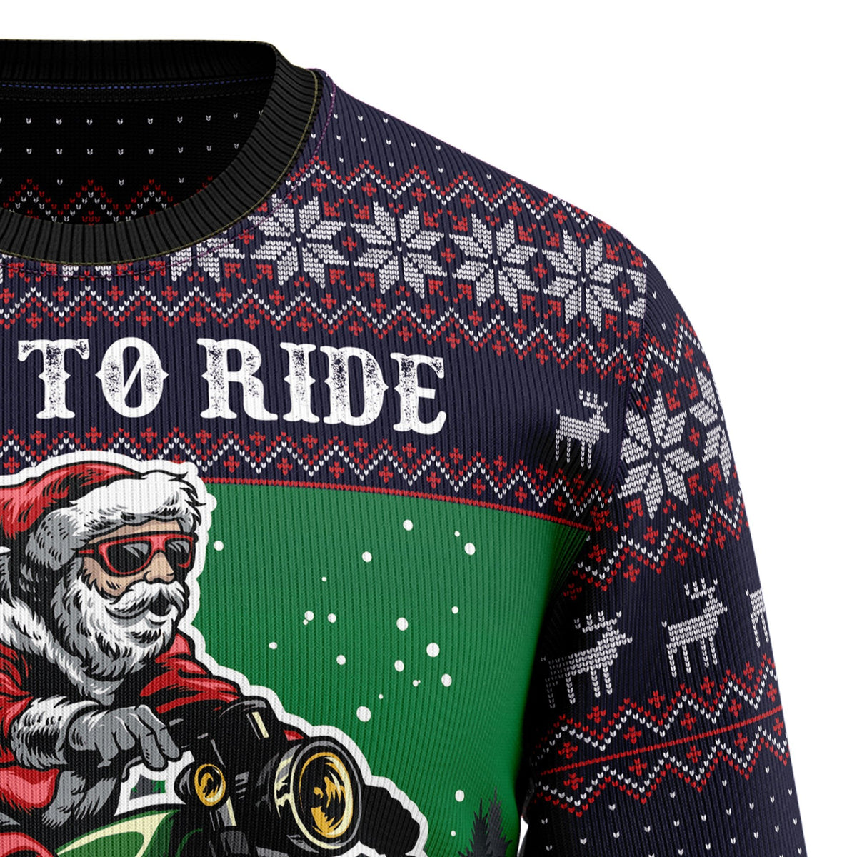 Santa live to ride 3D Christmas Sweater - Holiday Gift product image 3