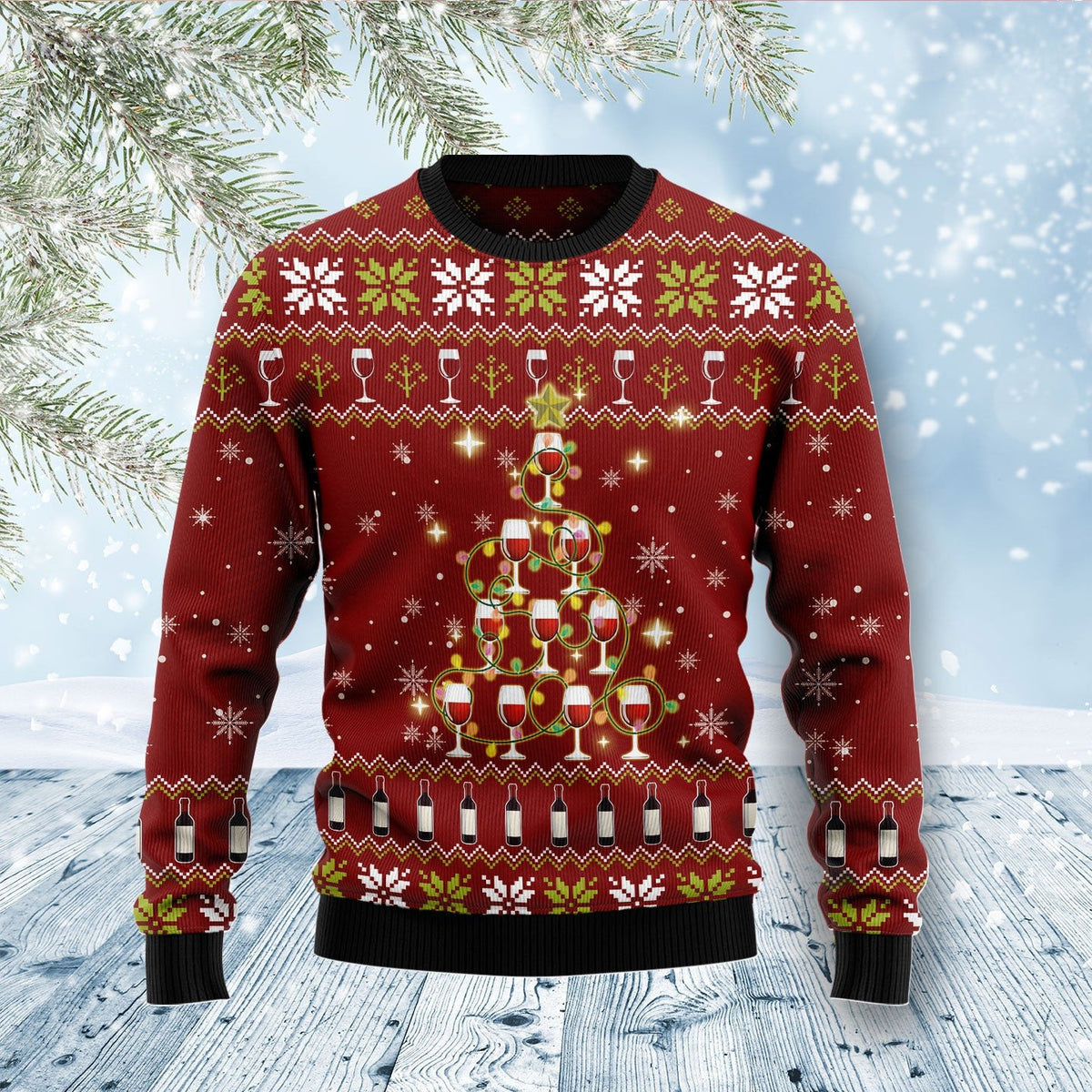 Merry winemas 3D Christmas Sweater - Holiday Gift product image
