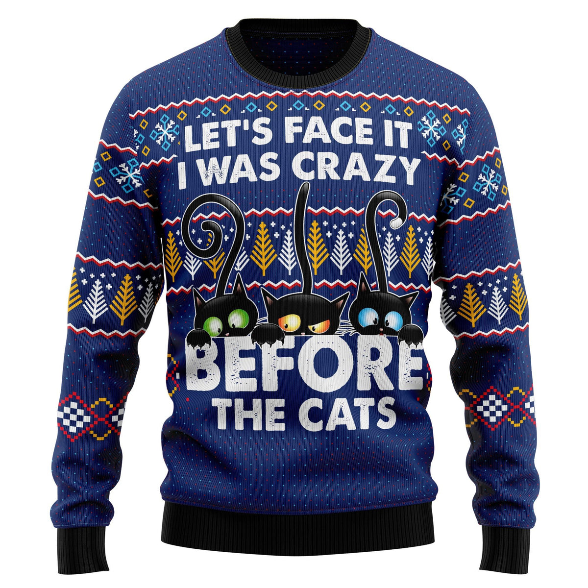 Let’s face it i was crazy before the cats 3D Christmas Sweater - Holiday Gift product image