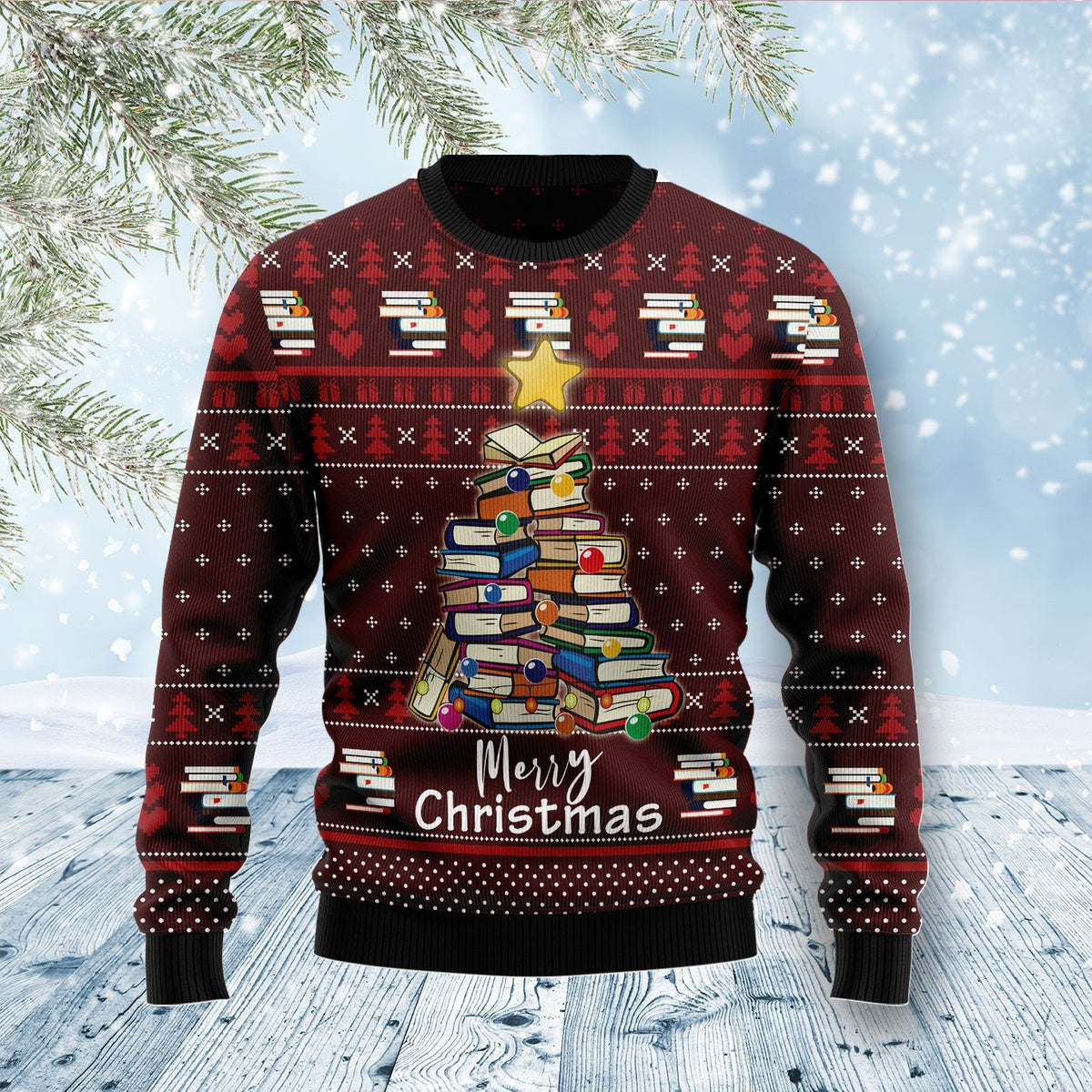 Book merry 3D Christmas Sweater - Holiday Gift product image
