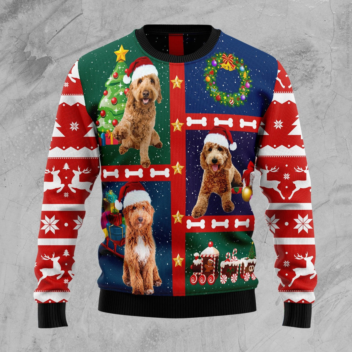 Cute goldendoodle 3D Christmas Sweater - Holiday Gift product image