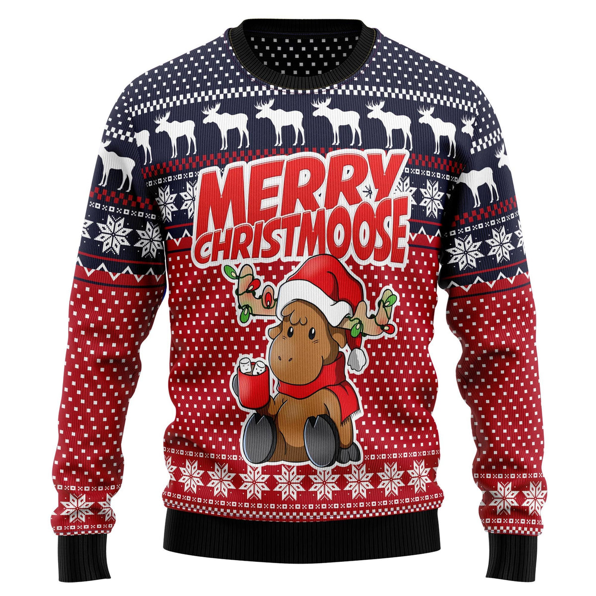 Moose merry 3D Christmas Sweater - Holiday Gift product image