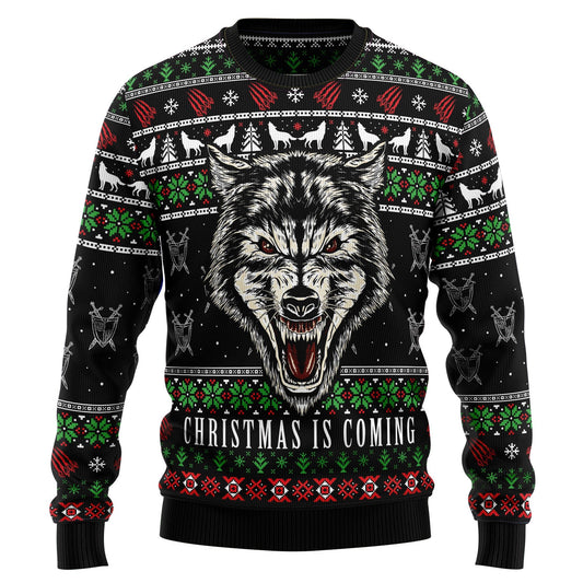 Wolf Christmas is coming 3D Christmas Sweater - Holiday Gift product image