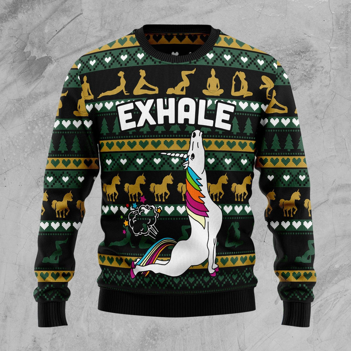Yoga unicorn exhale 3D Christmas Sweater - Holiday Gift product image