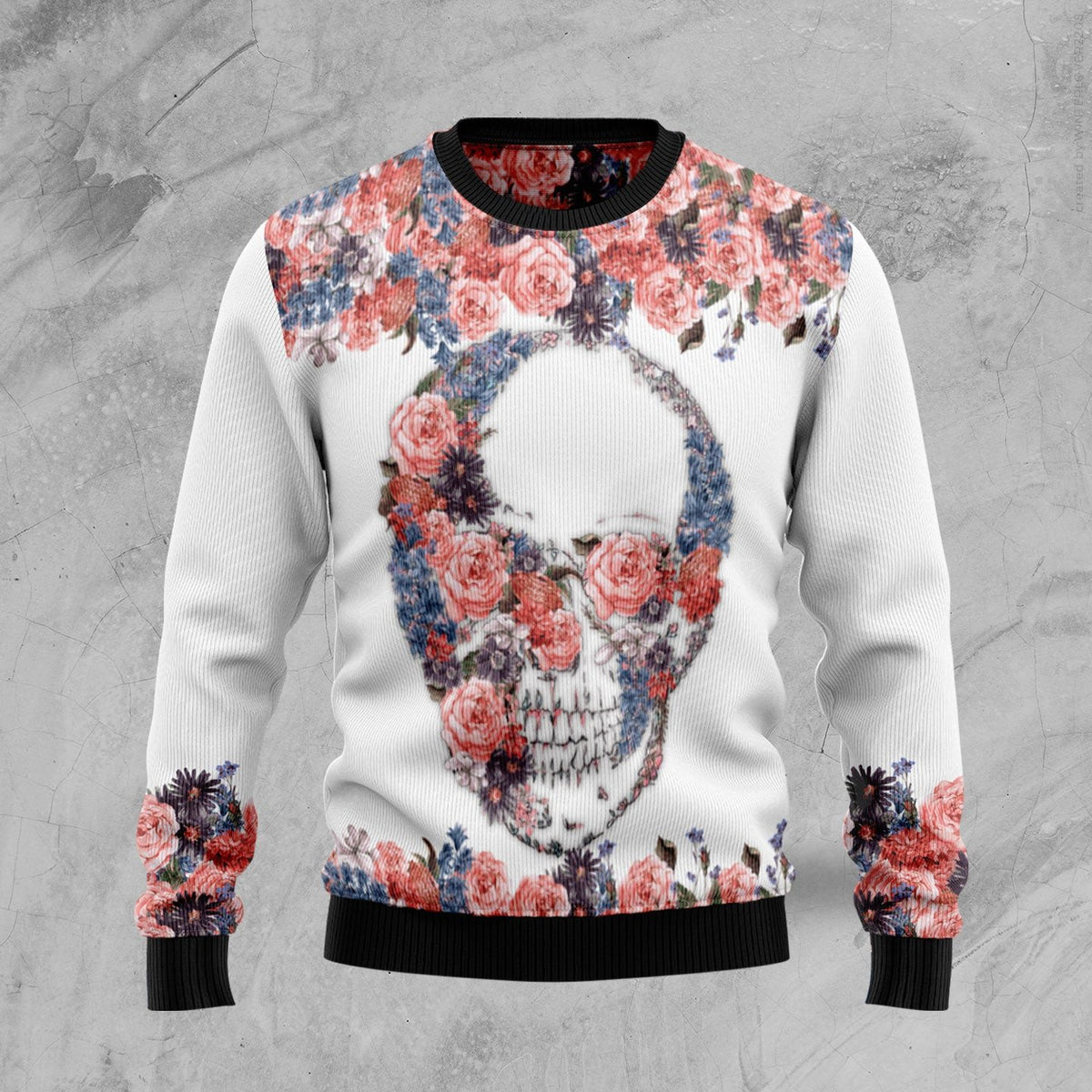 Skull flowers 3D Christmas Sweater - Holiday Gift product image