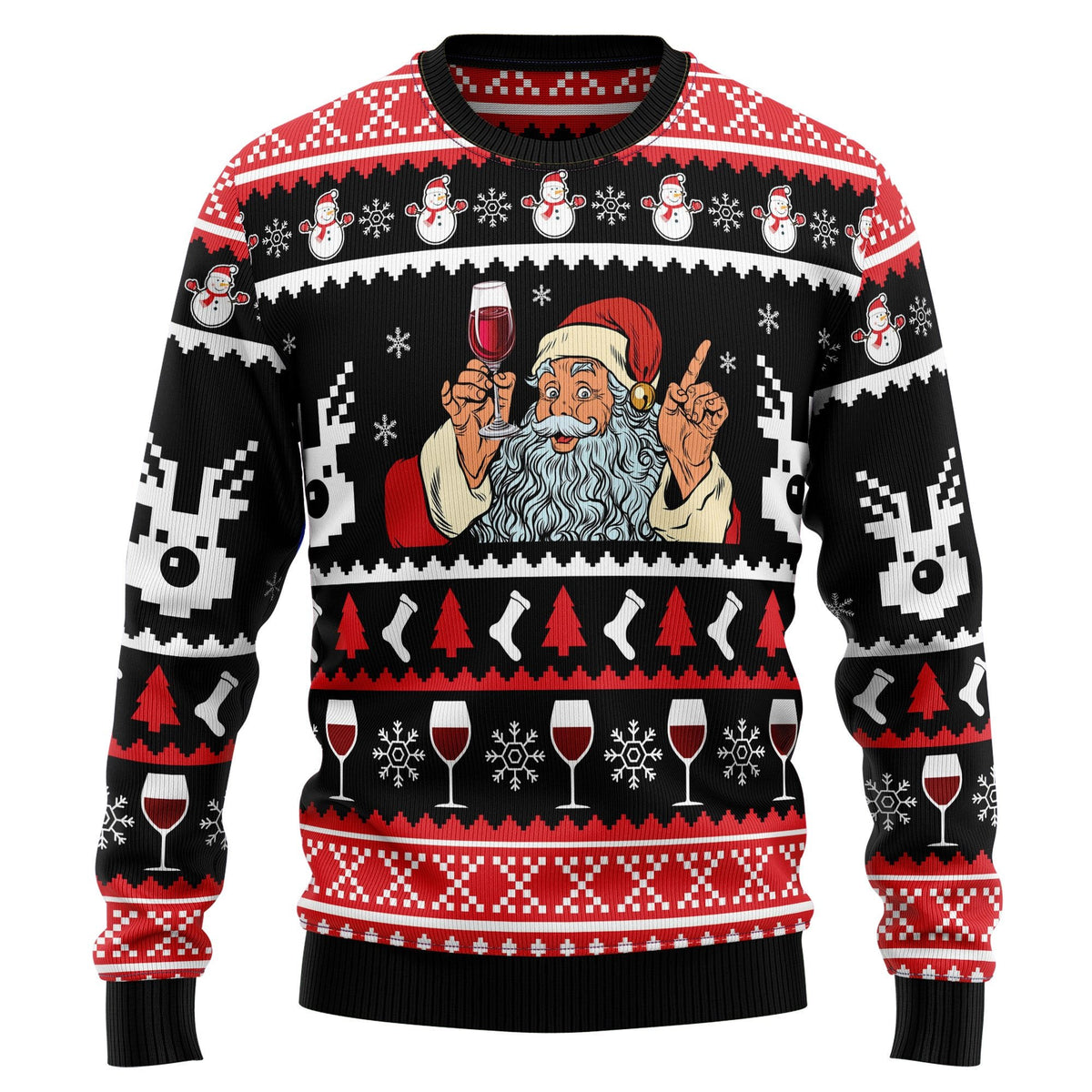 Red wine 3D Christmas Sweater - Holiday Gift product image