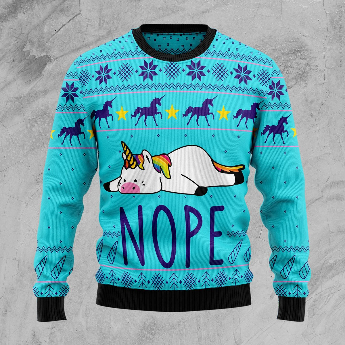Unicorn Nope 3D Christmas Sweater - Holiday Gift product image