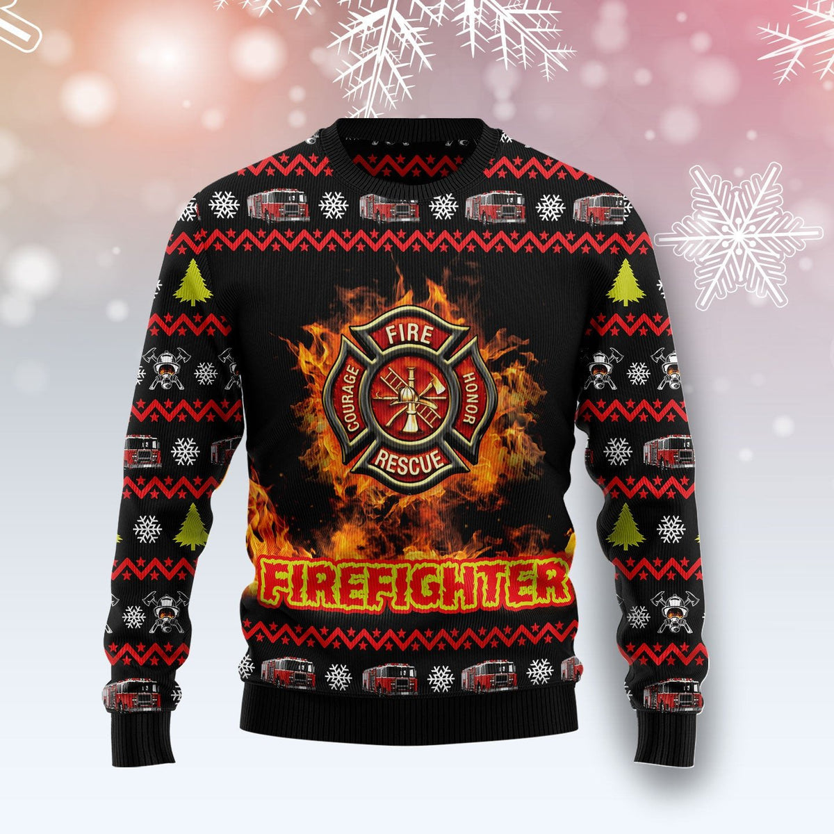 Awesome Firefighter 3D Christmas Sweater - Holiday Gift product image