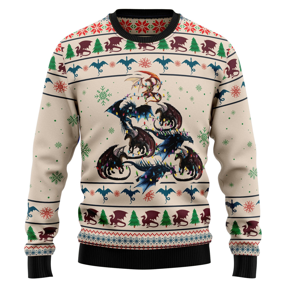 Dragon tree 3D Christmas Sweater - Holiday Gift product image