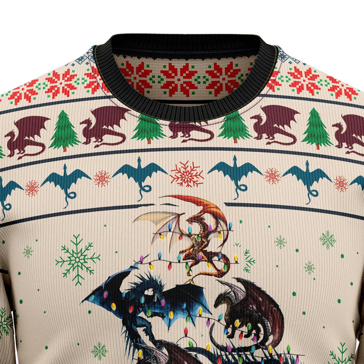 Dragon tree 3D Christmas Sweater - Holiday Gift product image 2