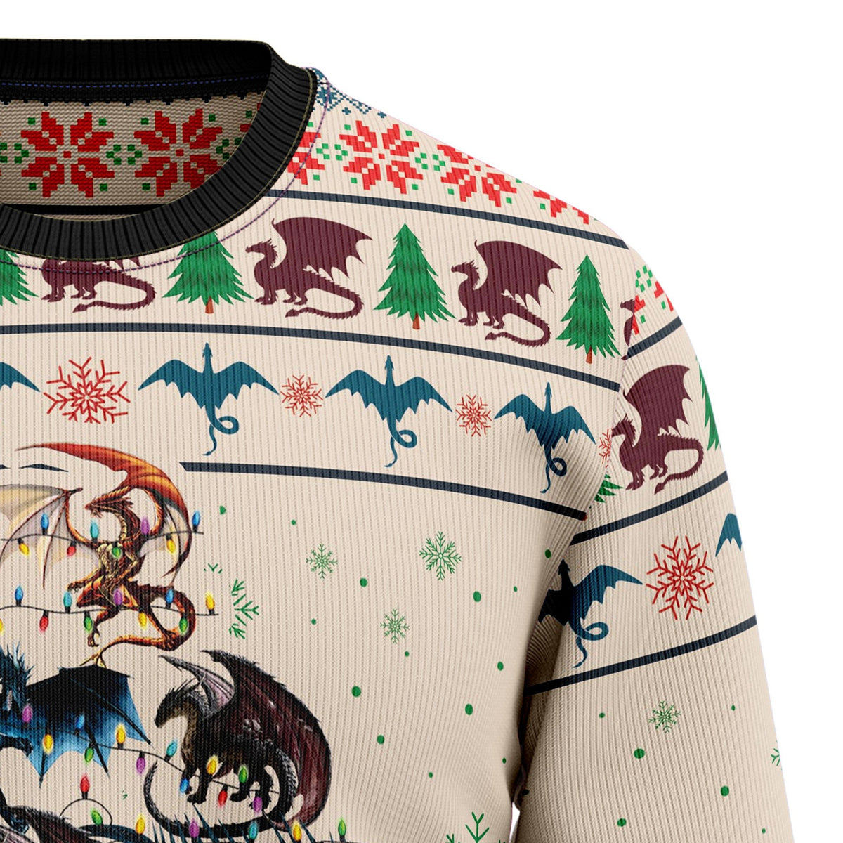 Dragon tree 3D Christmas Sweater - Holiday Gift product image 3