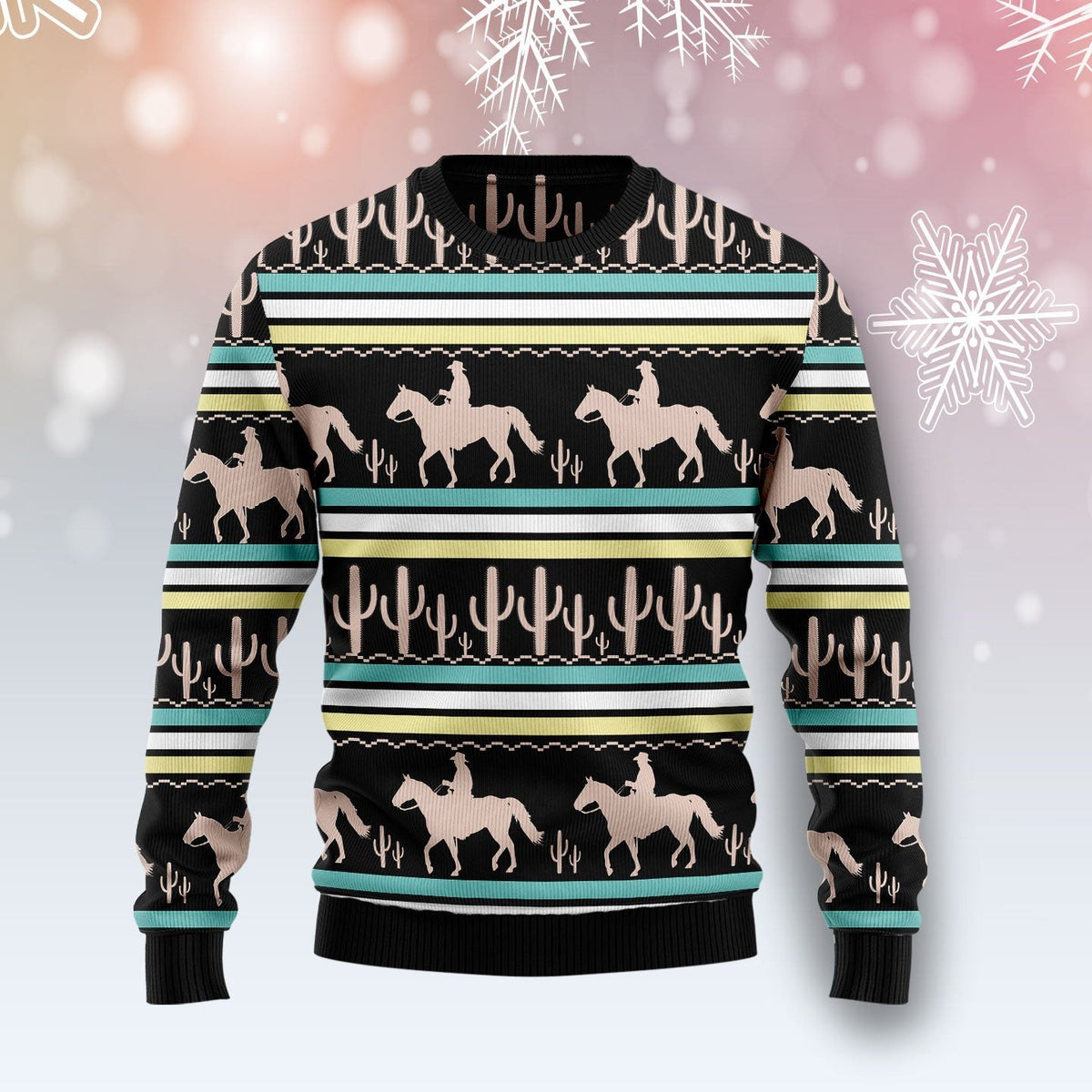 Cowboy cactus 3D Christmas Sweater - Holiday Gift product image