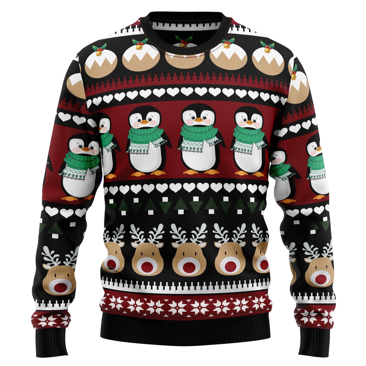 Penguin group 3D Christmas Sweater - Holiday Gift product image