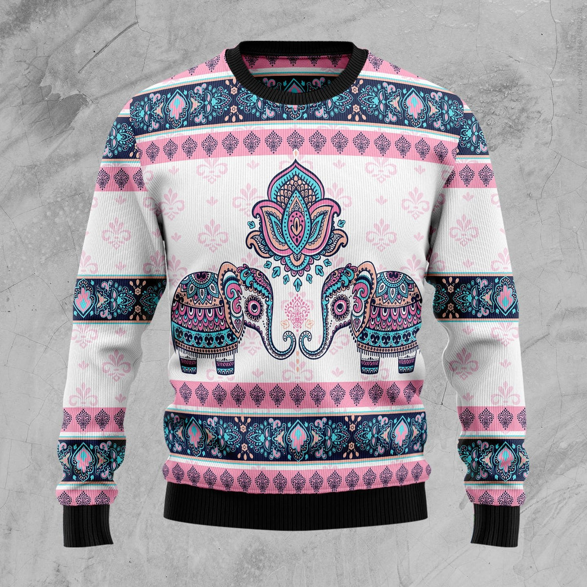 Elephant mandala 3D Christmas Sweater - Holiday Gift product image