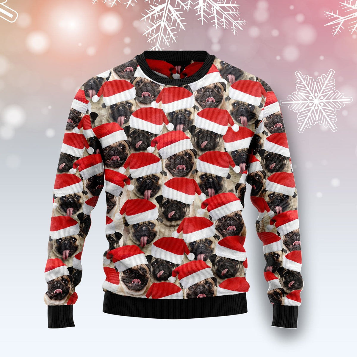 Pug group awesome 3D Christmas Sweater - Holiday Gift product image